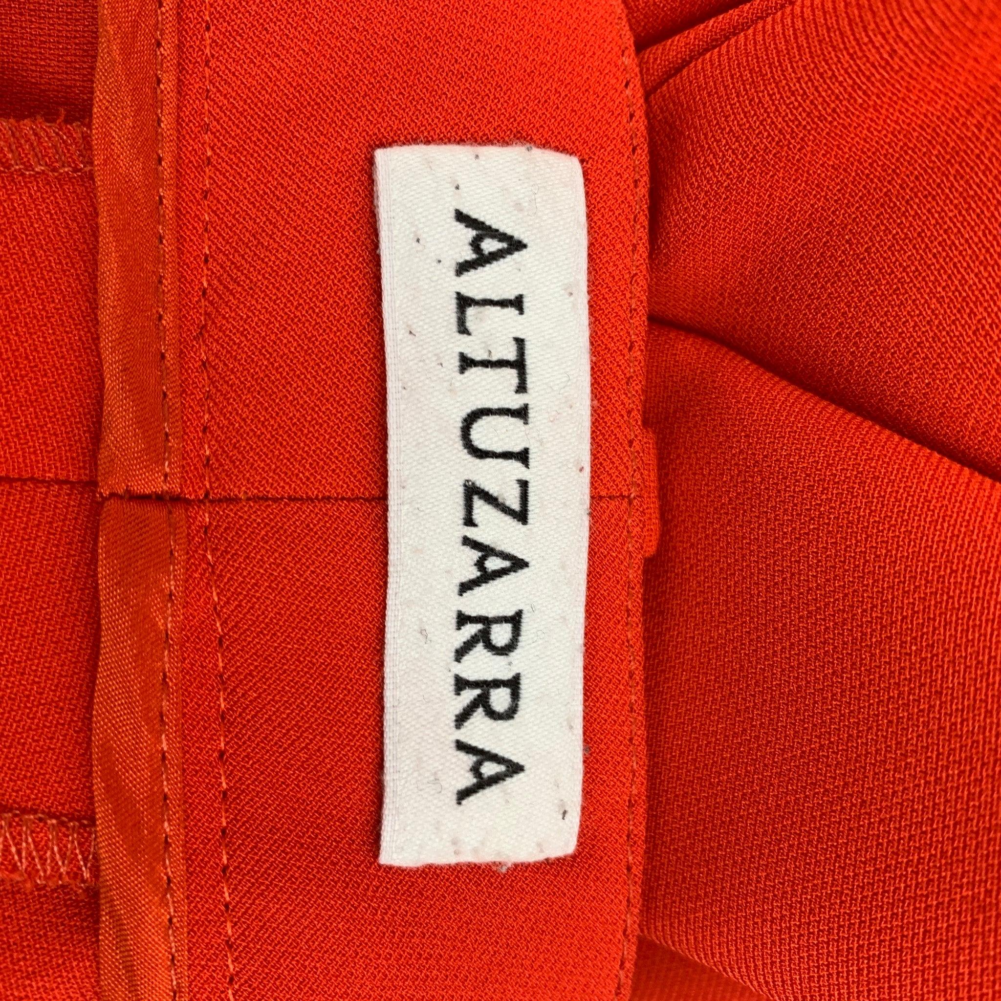 Women's ALTUZARRA Size 4 Orange Triacetate Blend Dress Pants For Sale