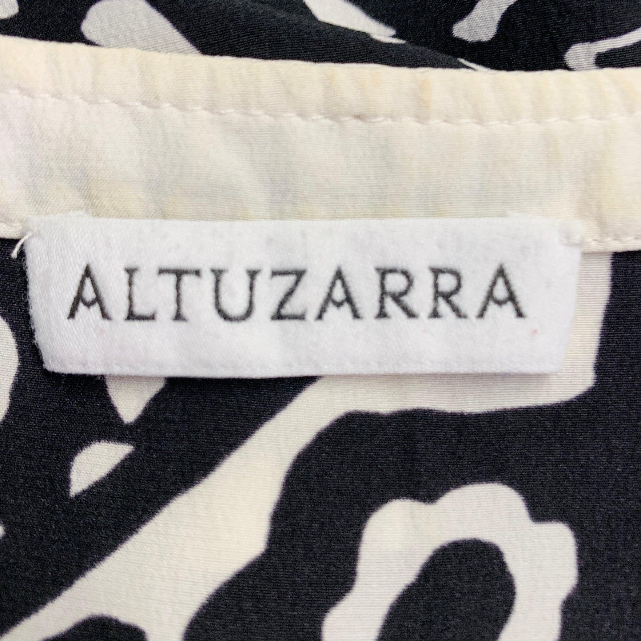 Altuzarra Taglia 6 Nero Crema Astratto Senza Maniche Frange Top Casual in vendita 4