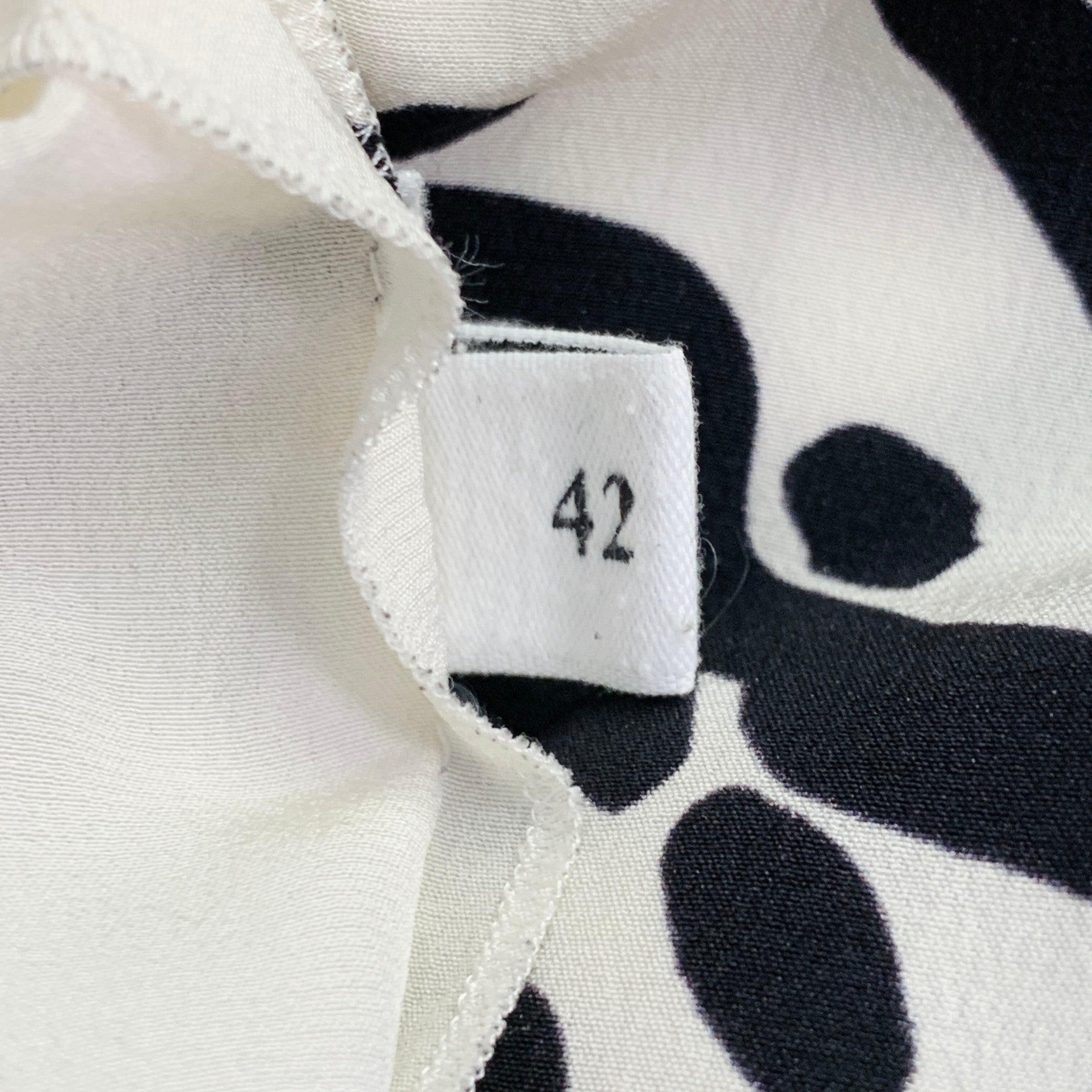 Altuzarra Taglia 6 Nero Crema Astratto Senza Maniche Frange Top Casual in vendita 5