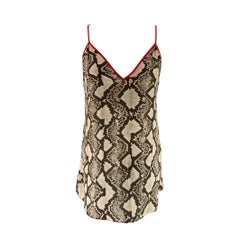 ALTUZARRA Size M Beige Silk Snake skin print Dress Top