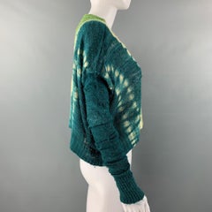 ALTUZARRA Size S Green Blue Silk Tie Dye Cropped Casual Top