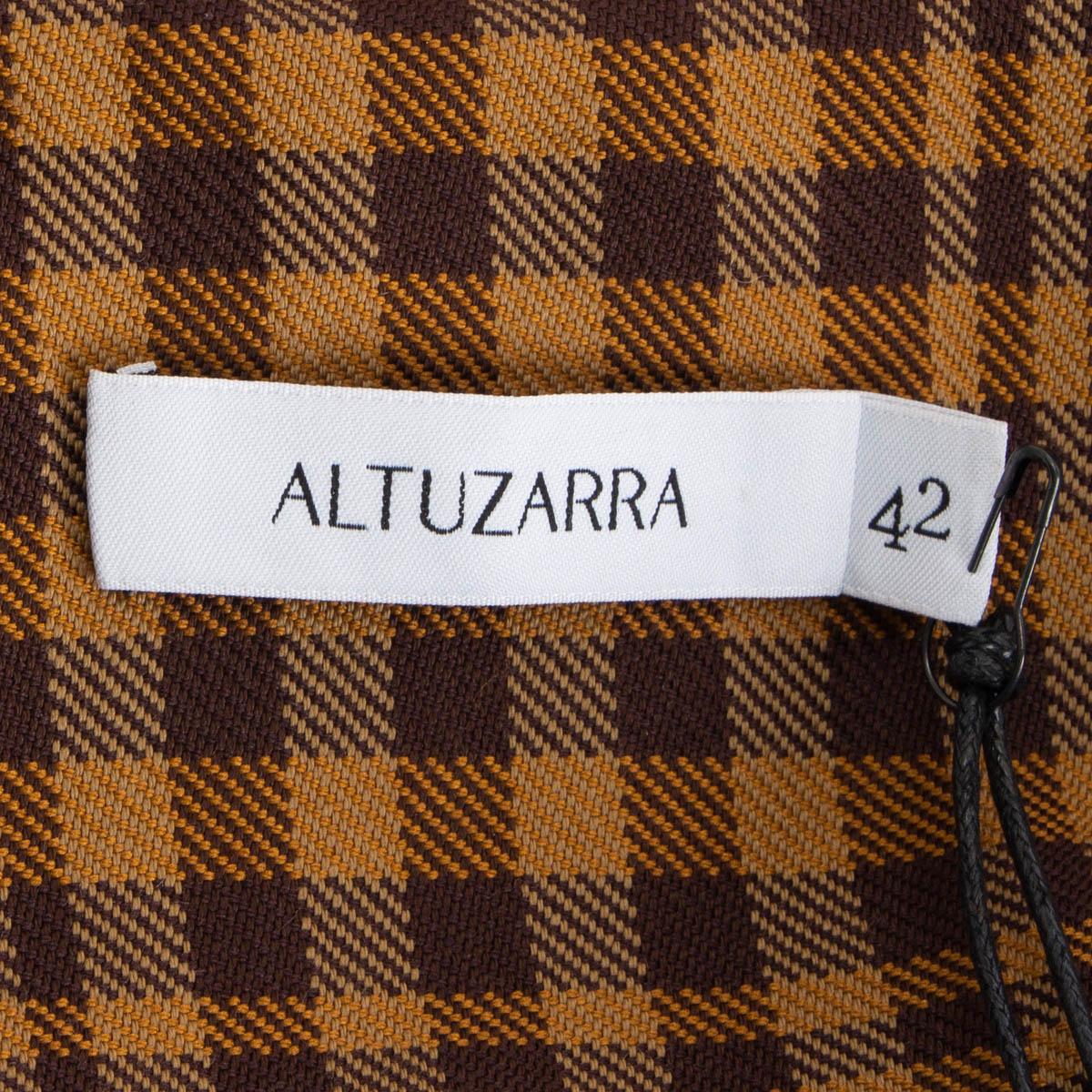 ALTUZARRA tan brown orange wool CHECK Blazer Jacket 42 M For Sale 3