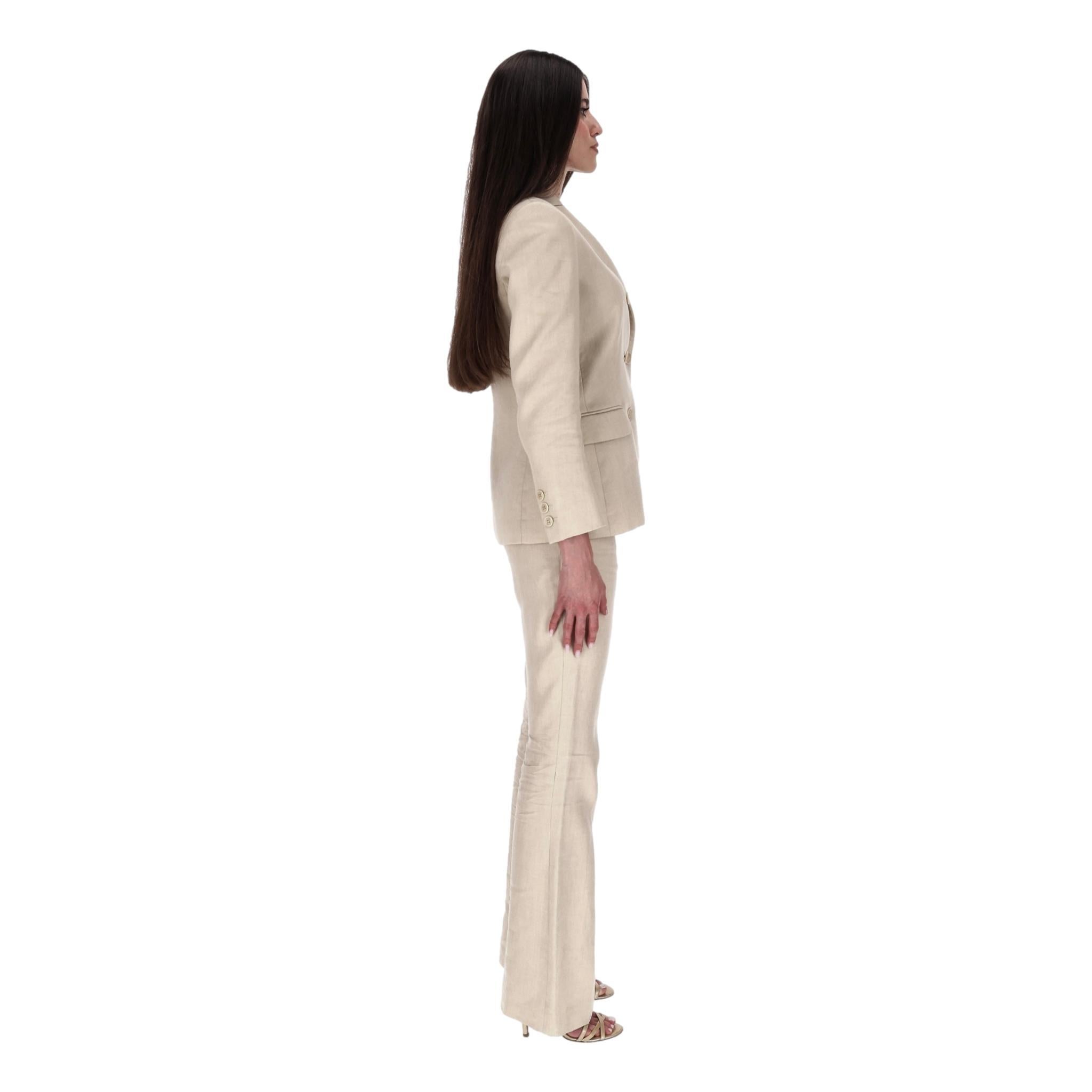 Beige Altuzarra Two-Piece Linen Suit