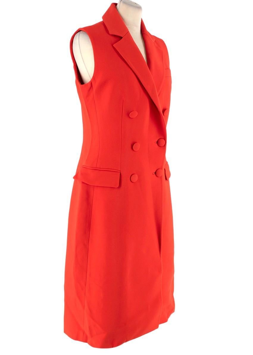 Altuzarra Vermillion Red Crepe Sleeveless Blazer Dress

- Vibrant vermillion red hued crepe
- Double breasted silhouette with peak lapel
- Sleeveless, tailored fit
- Below knee length
- Fully lined, back split

Materials:
97% Viscose
3%