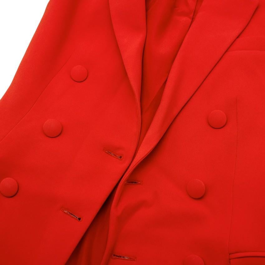 Altuzarra Vermillion Red Crepe Sleeveless Blazer Dress - US 8 In Excellent Condition For Sale In London, GB