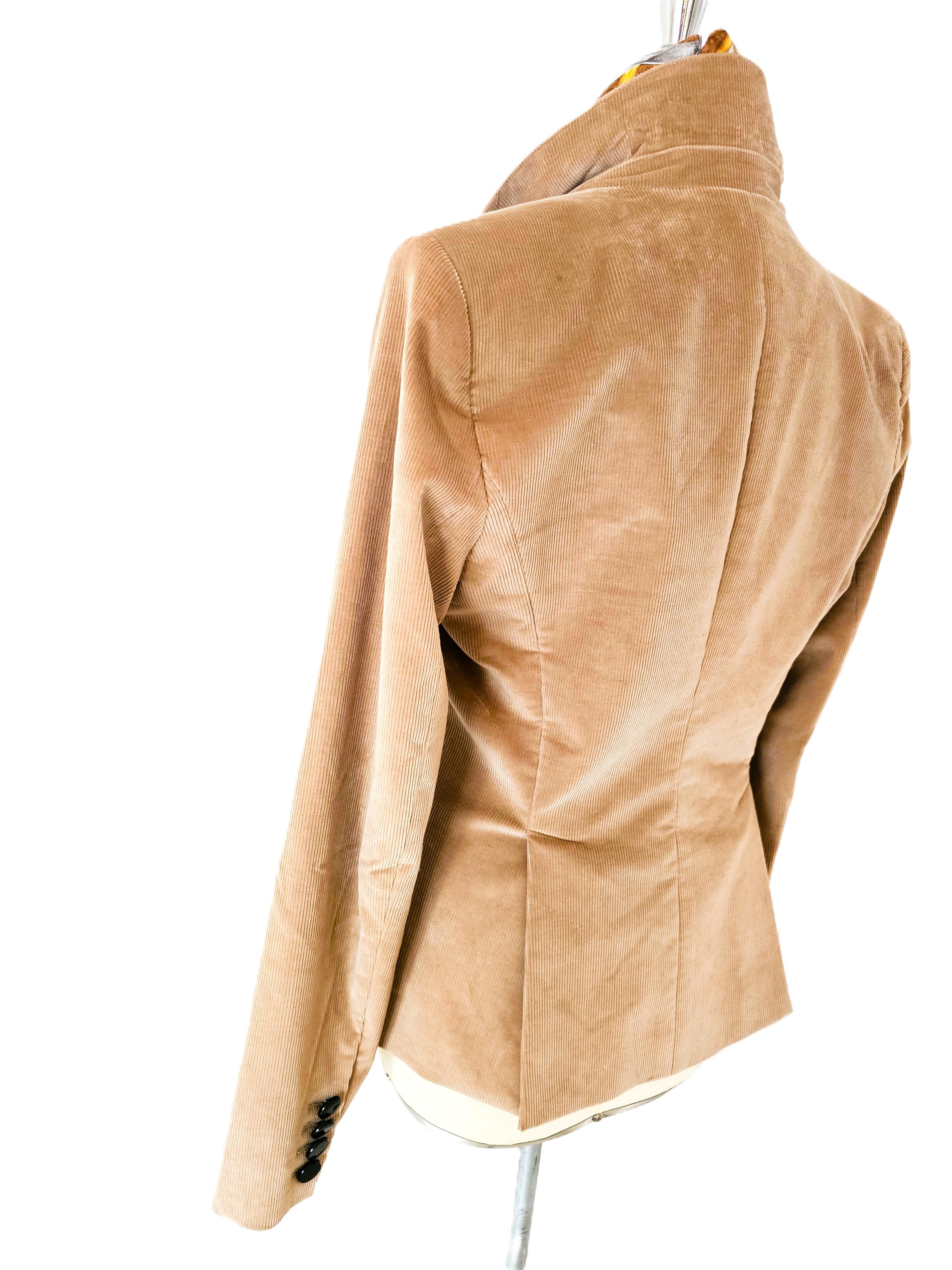 Beige Altuzarra Vintage Corduroy Blazer in Light Brown For Sale