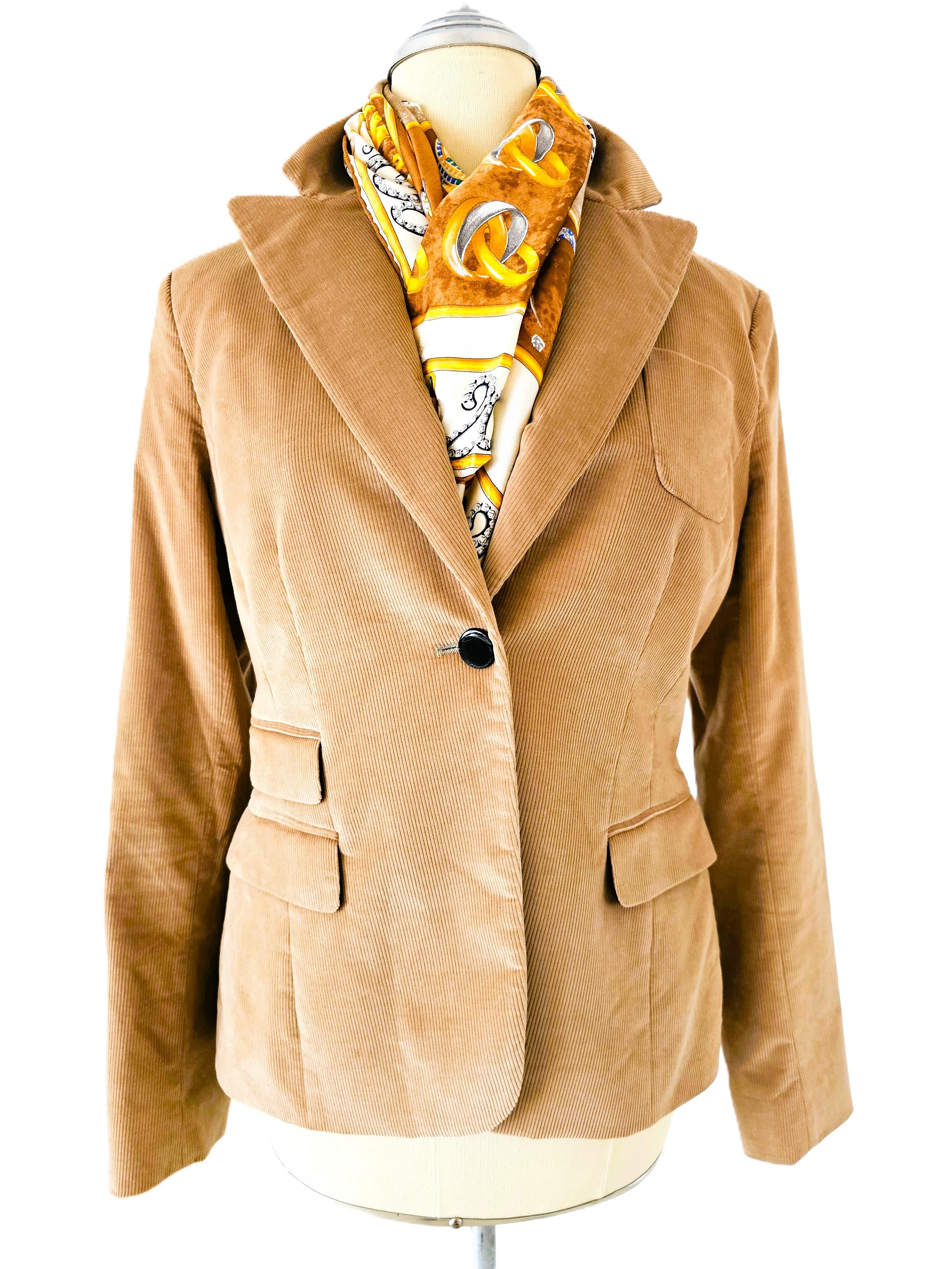 Altuzarra Vintage Corduroy Blazer in Light Brown For Sale 1