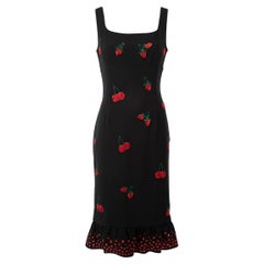 Knielanges Kleid von Altuzarra für Damen aus schwarzem Kirschbaumholz mit Edelsteinverzierung