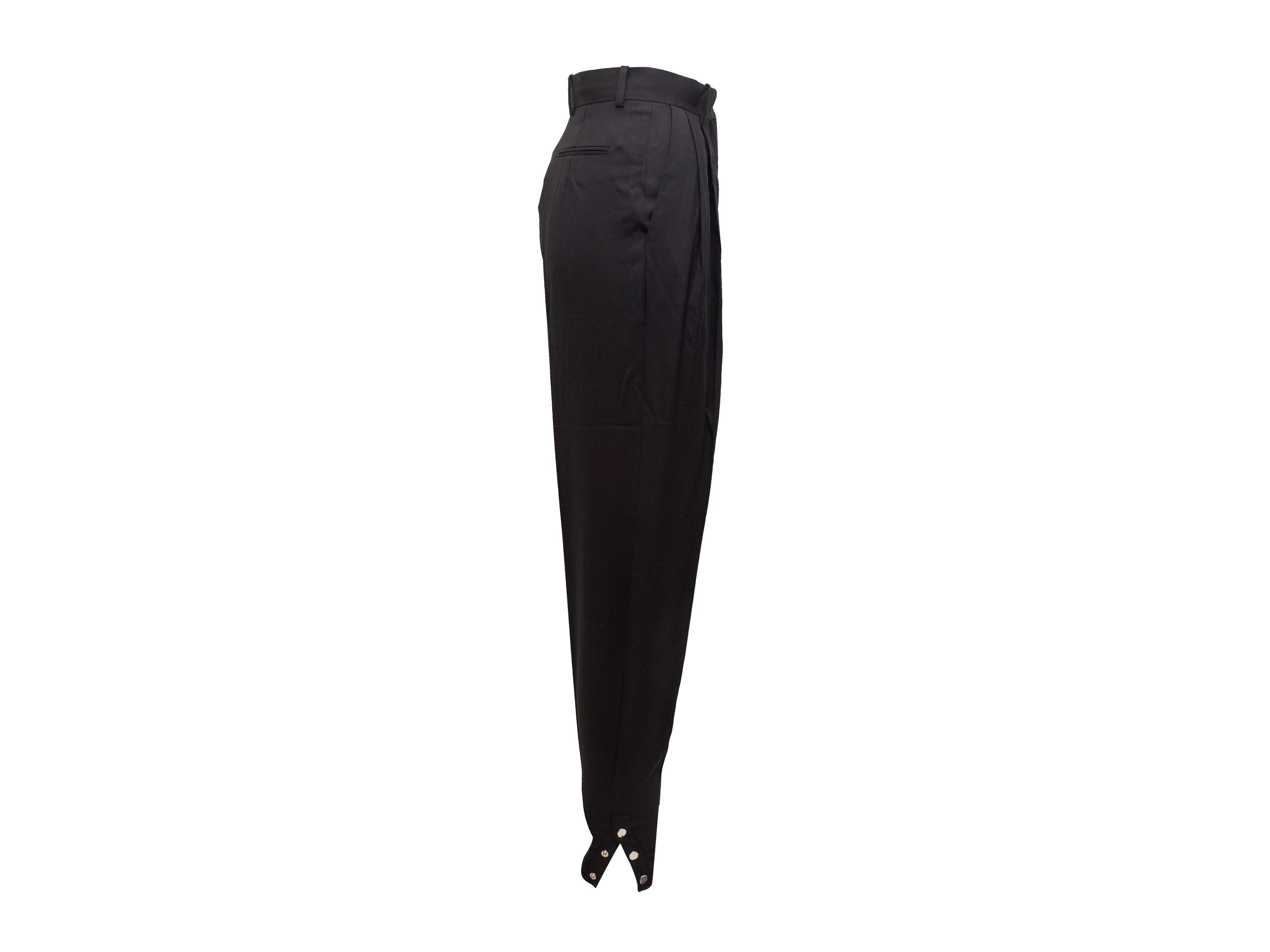 Altuzarra Wool Black Pleated Tapered Trousers In Excellent Condition In New York, NY