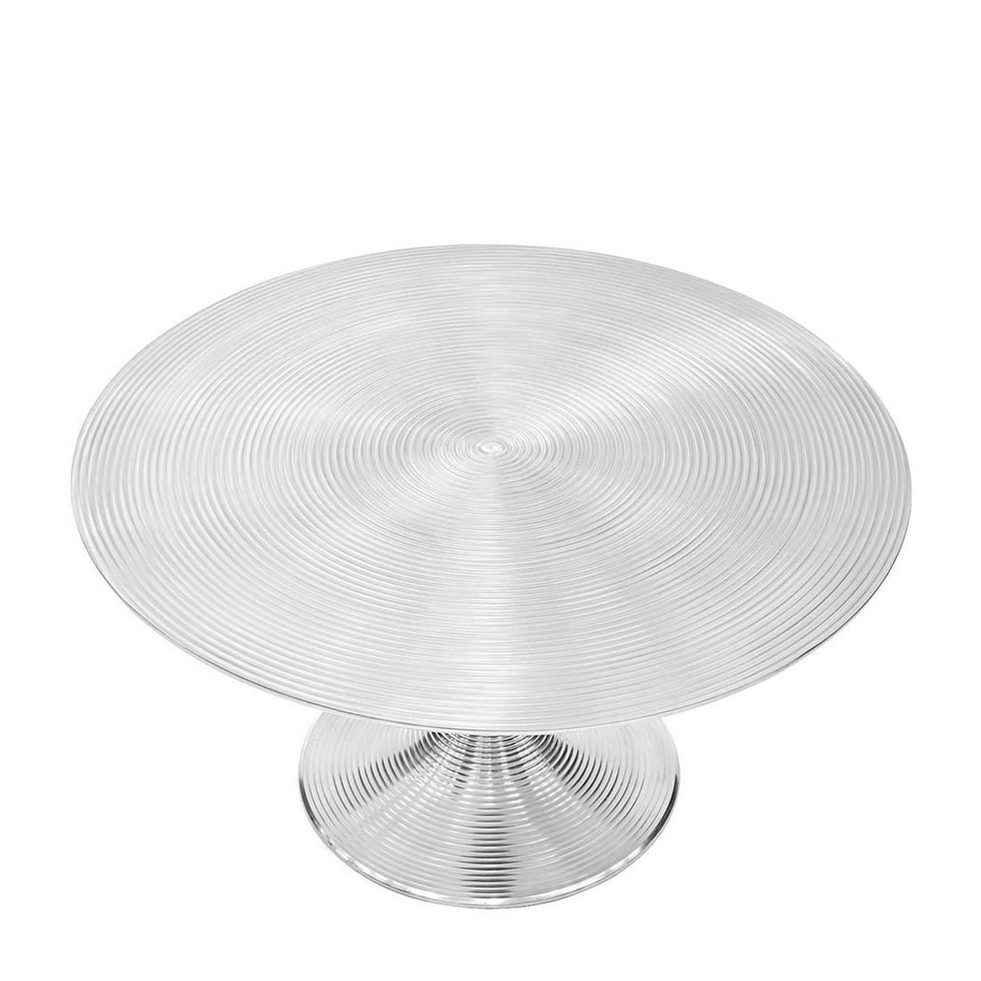 Coffee table Alu nickel in nickeled 
circled aluminium.
Also available in Alu nickel side table.