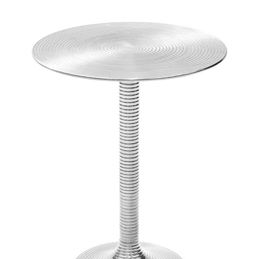 Side table Alu nickel in nickeled
circled aluminium.
Also available in Alu nickel coffee table.