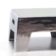 Alu Side Table in Polished Aluminium Indoor Outdoor