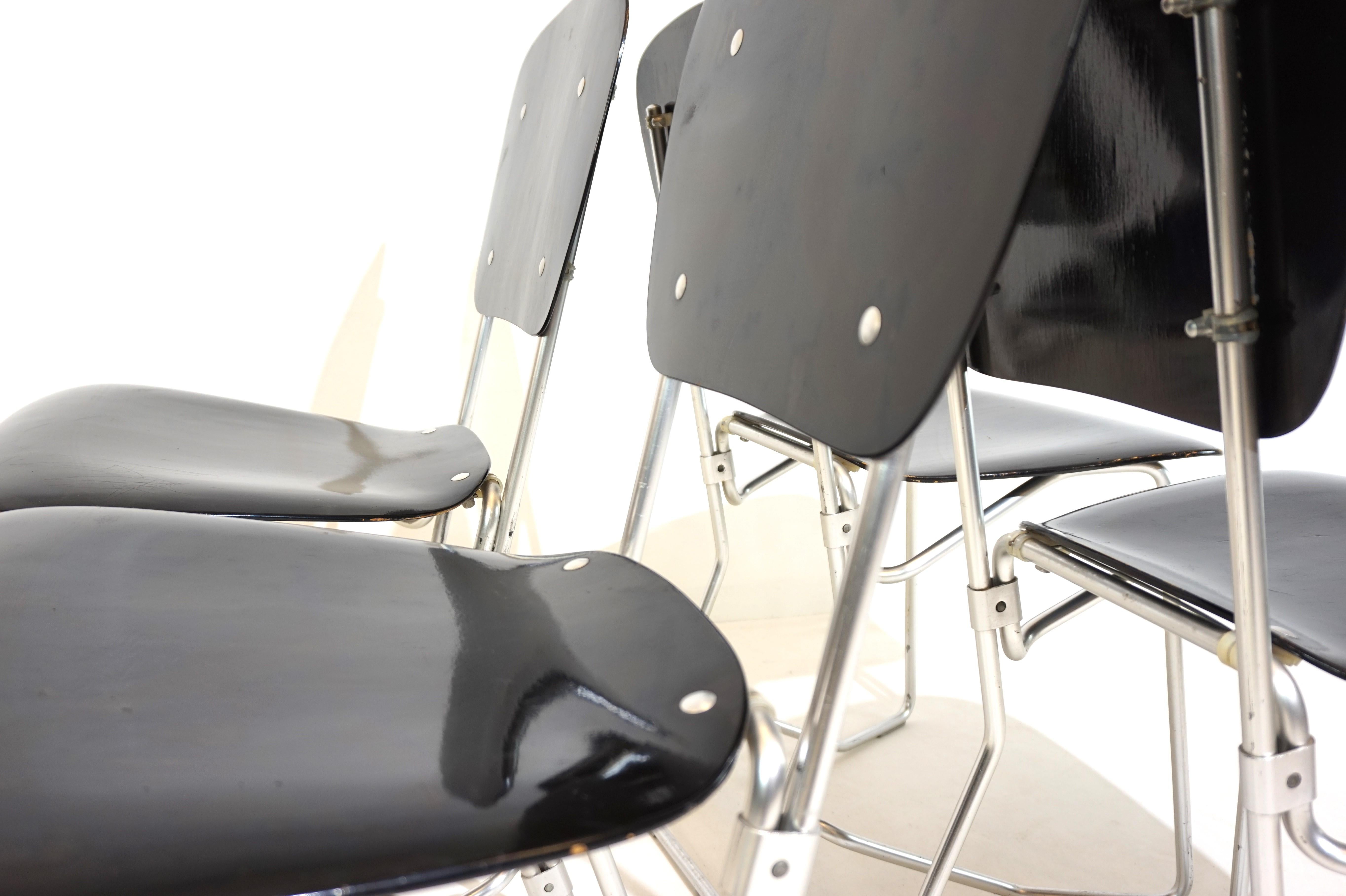 Ensemble de 4 chaises empilables Aluflex d'Armin Wirth pour Ph. Zieringer en vente 5