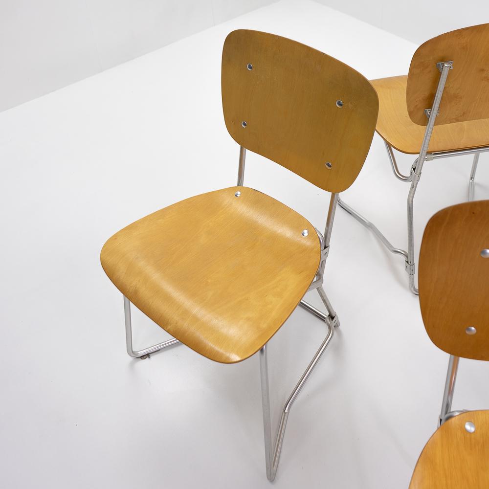 Aluflex Stacking Chairs by Armin Wirth, 1950s, Set of Five 1