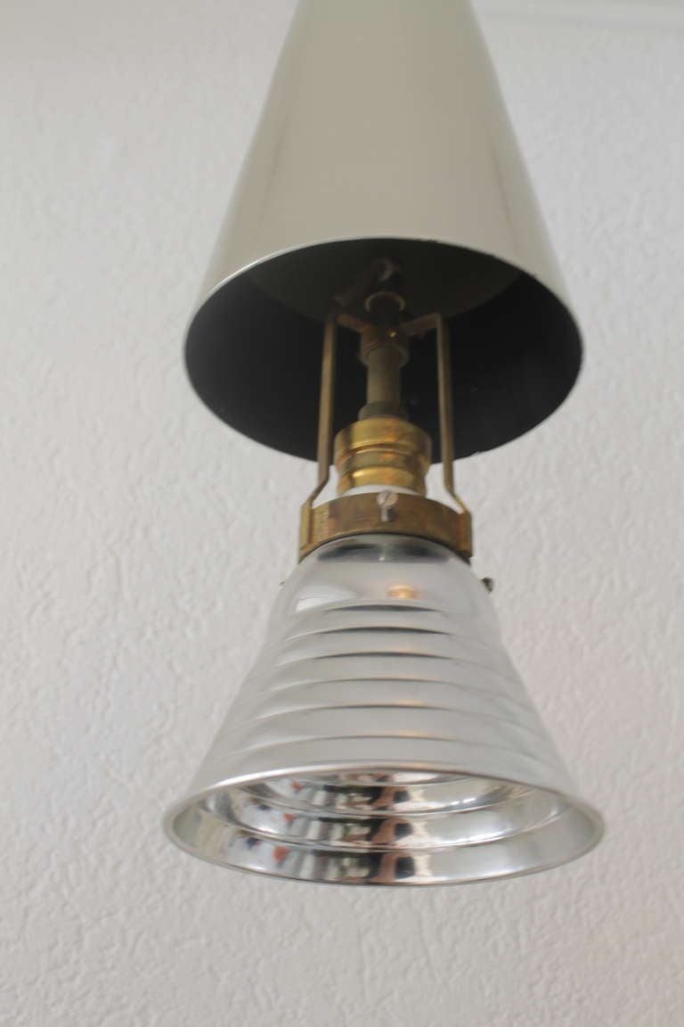 Aluminum Alumag Belmag Three Cone Shape Pendant Lamps For Sale