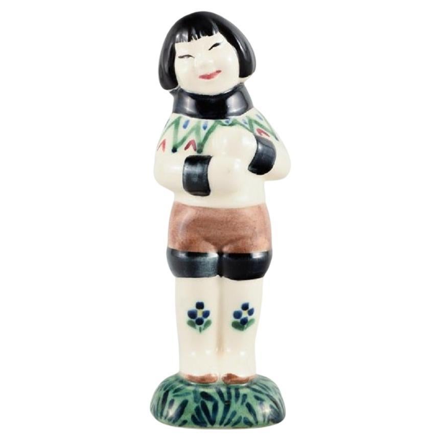 Aluminia Children's Aid Day figurine of a Greenlandic girl. Dated 1959. For Sale