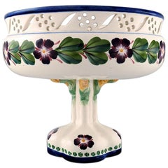 Aluminia, Copenhagen, Large Openwork Centrepiece, Hand-Painted, circa 1915