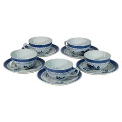 Aluminio Royal Copenhagen Juego de 5 tazas y platillos Tranquebar, 1914-1969