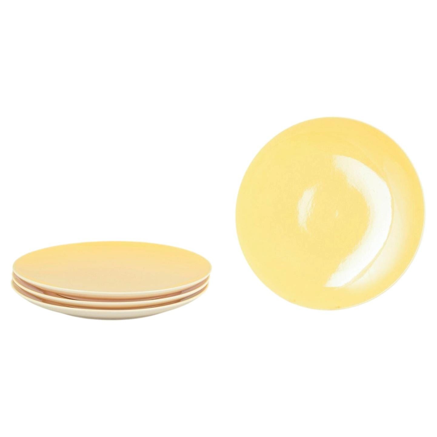 Aluminia. Set of four "Susanne" dinner plates. "Confetti" series, mid-20th C.