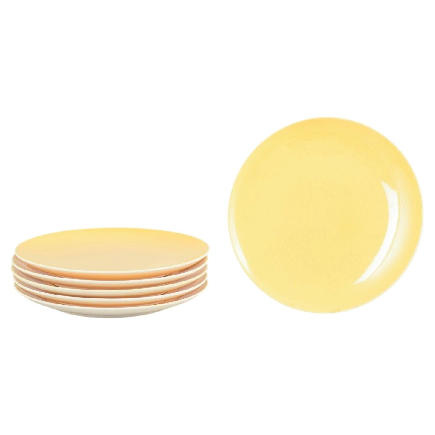Aluminia. Set of six "Susanne" dinner plates. "Confetti" series, mid-20th C.