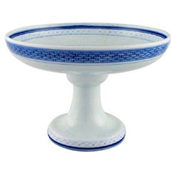 Aluminia, Tranquebar, Compote in Hand Painted Faience, Mid-20th Century