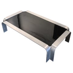 Aluminum and Glass Late 20th Century Sculptural Coffee Table