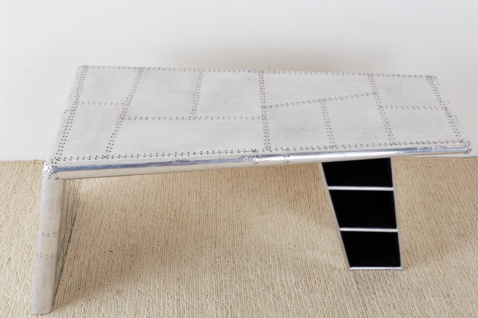 Aluminum Aircraft Aviation Jet Wing Writing Table Desk 2