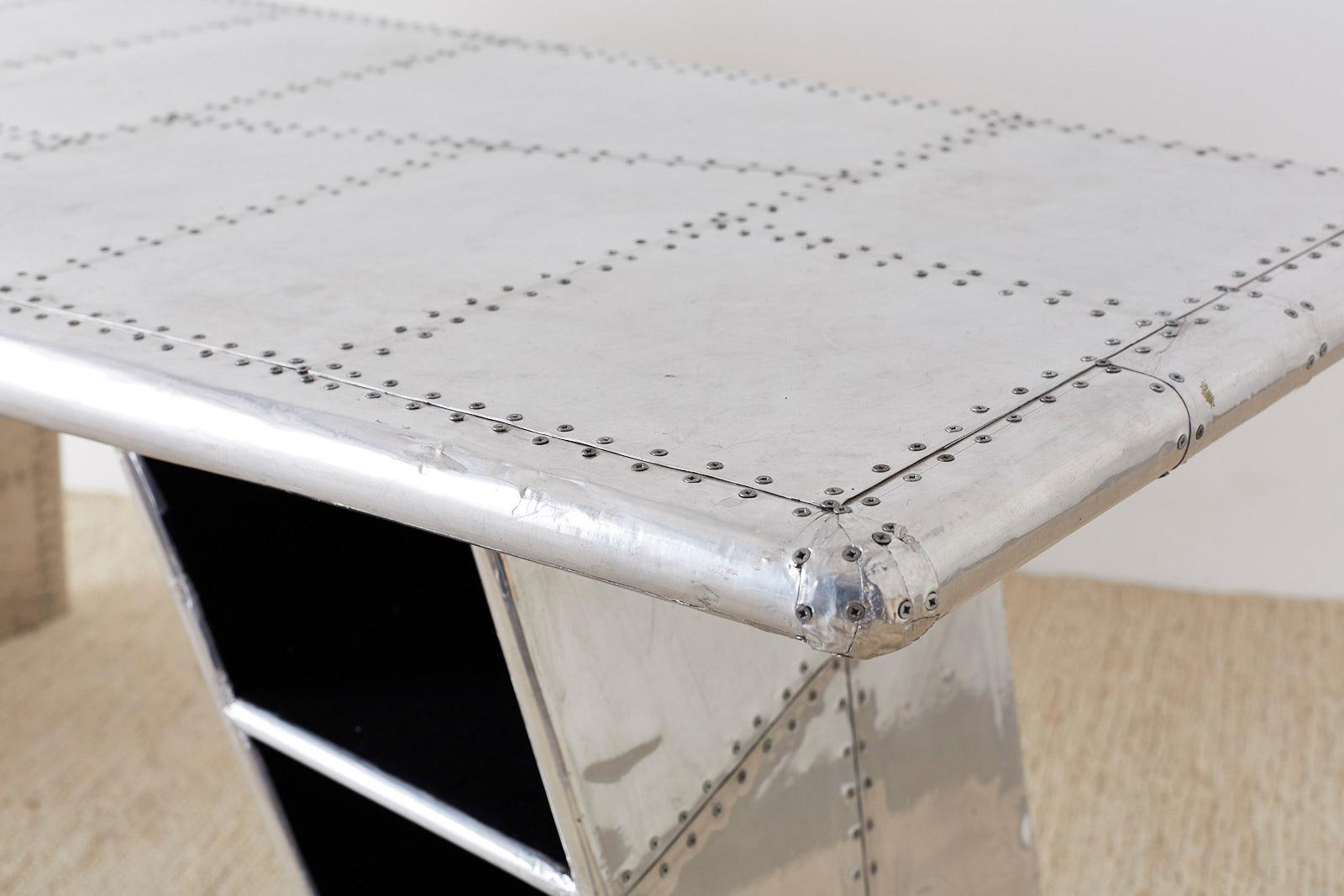 Aluminum Aircraft Aviation Jet Wing Writing Table Desk In Good Condition In Rio Vista, CA
