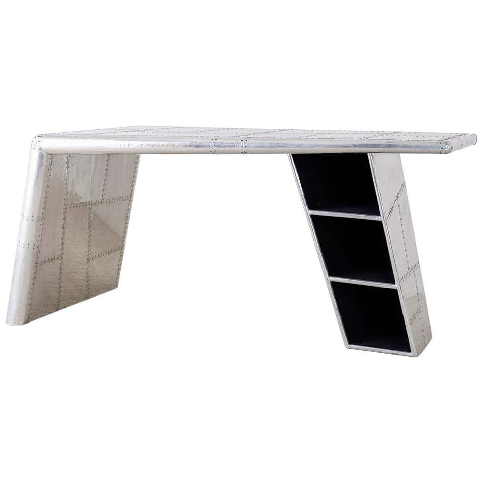 Plane Computer Table Aluminum Aircraft Aviation Jet Wing Writing Table Desk at 1stDibs ...