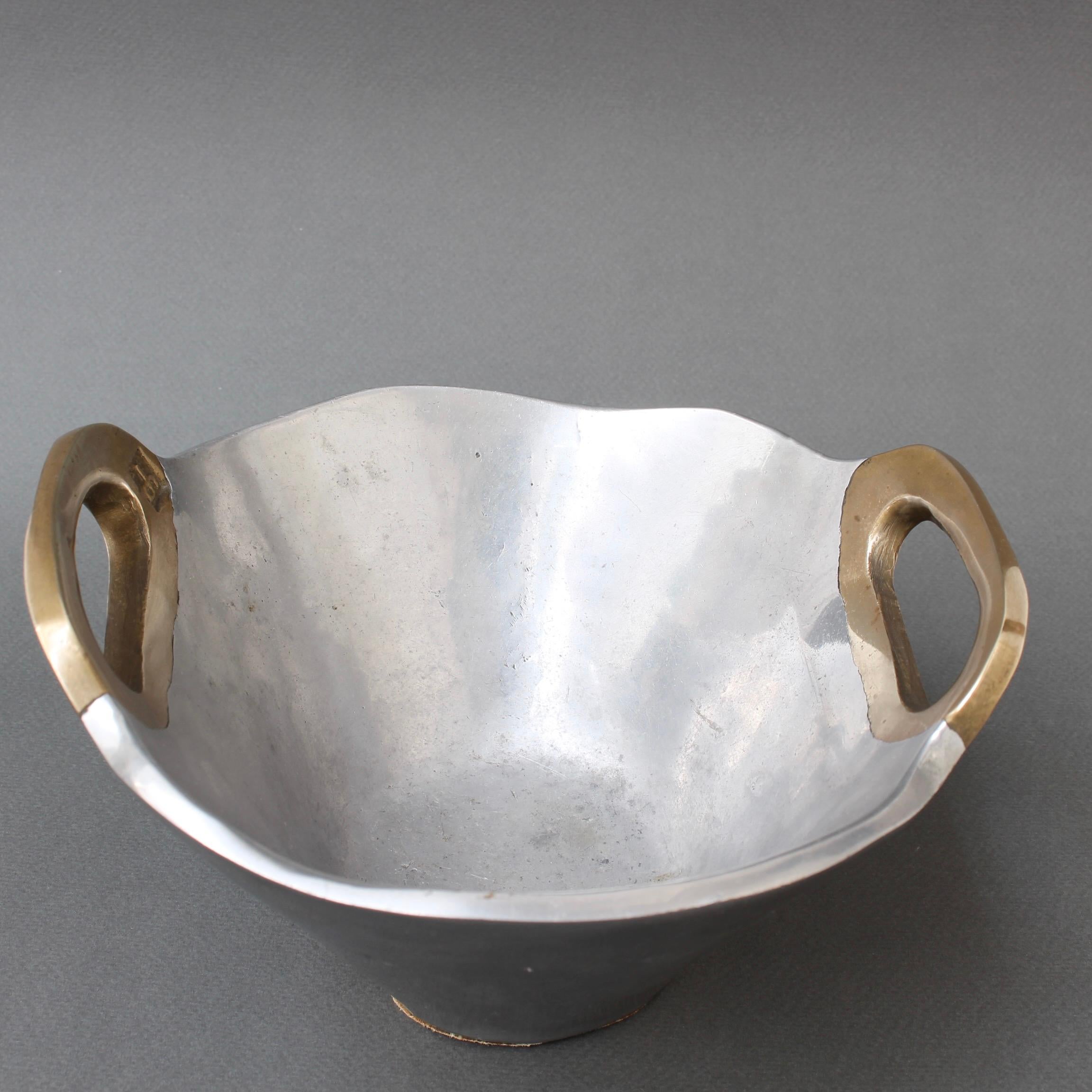 Aluminium and Brass Bowl by David Marshall 'circa 1980s' 5