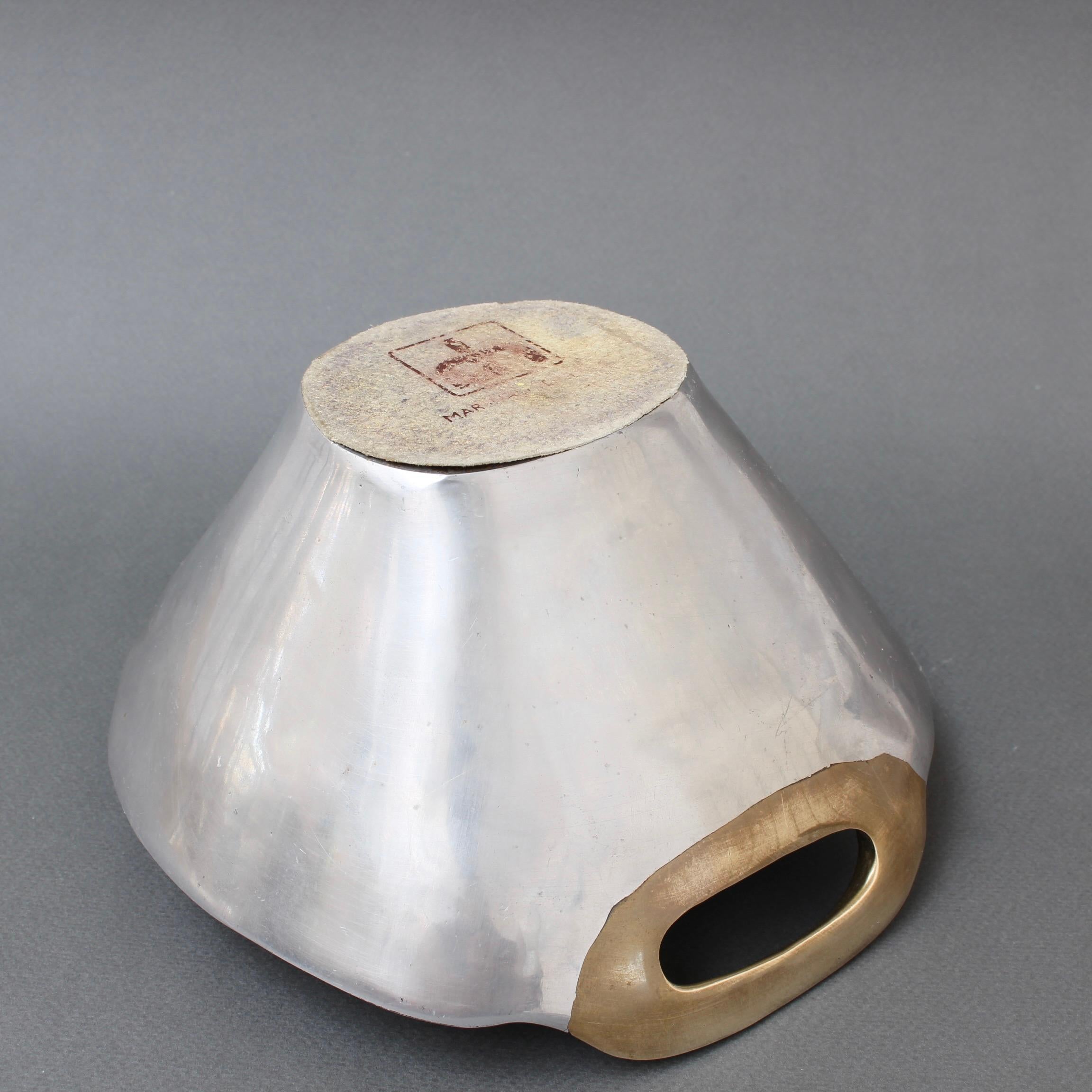 Aluminium and Brass Bowl by David Marshall 'circa 1980s' 6