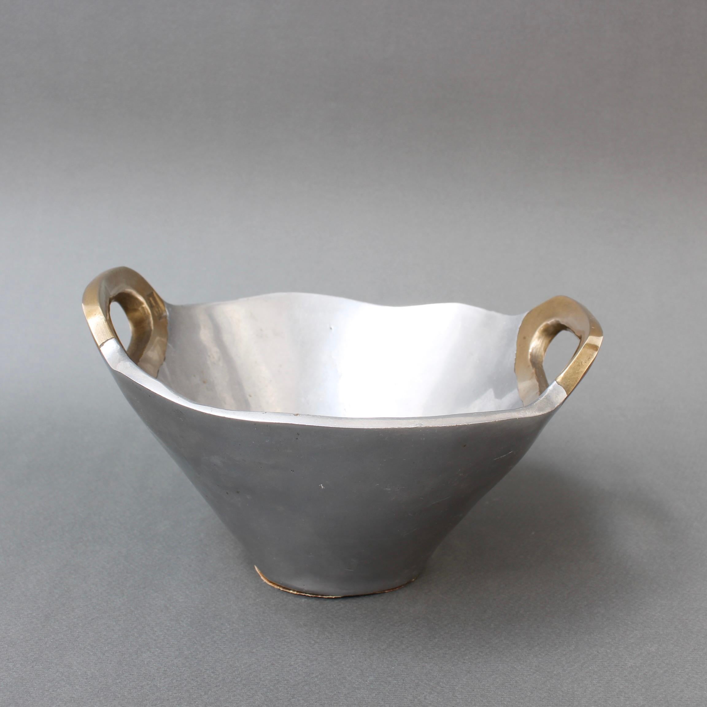 Aluminium and Brass Bowl by David Marshall 'circa 1980s' In Good Condition In London, GB