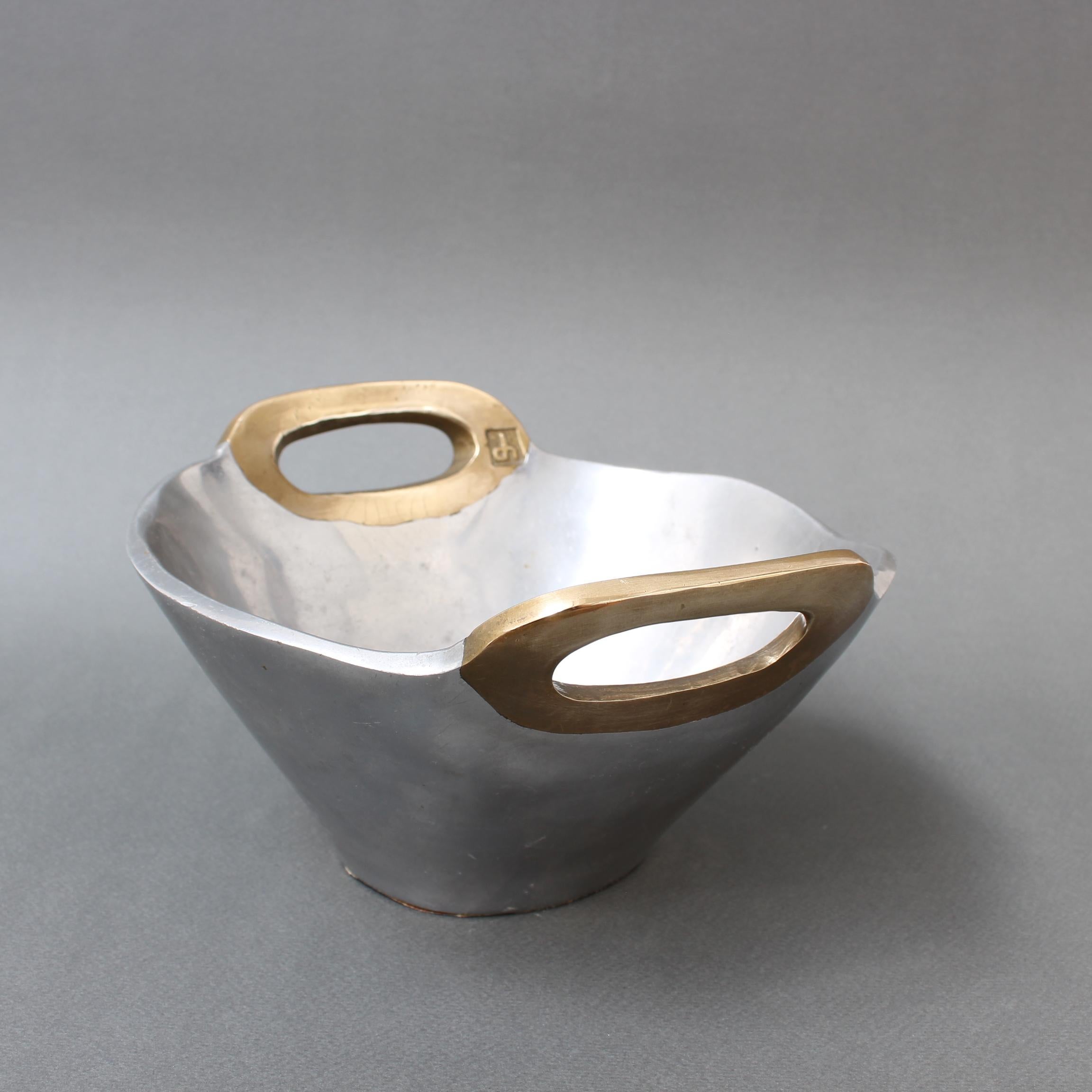 Late 20th Century Aluminium and Brass Bowl by David Marshall 'circa 1980s'