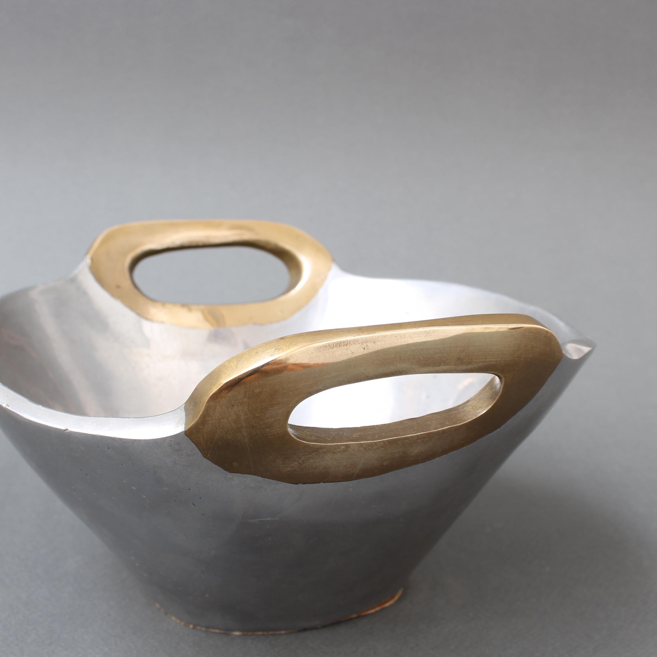 Aluminium and Brass Bowl by David Marshall 'circa 1980s' 3