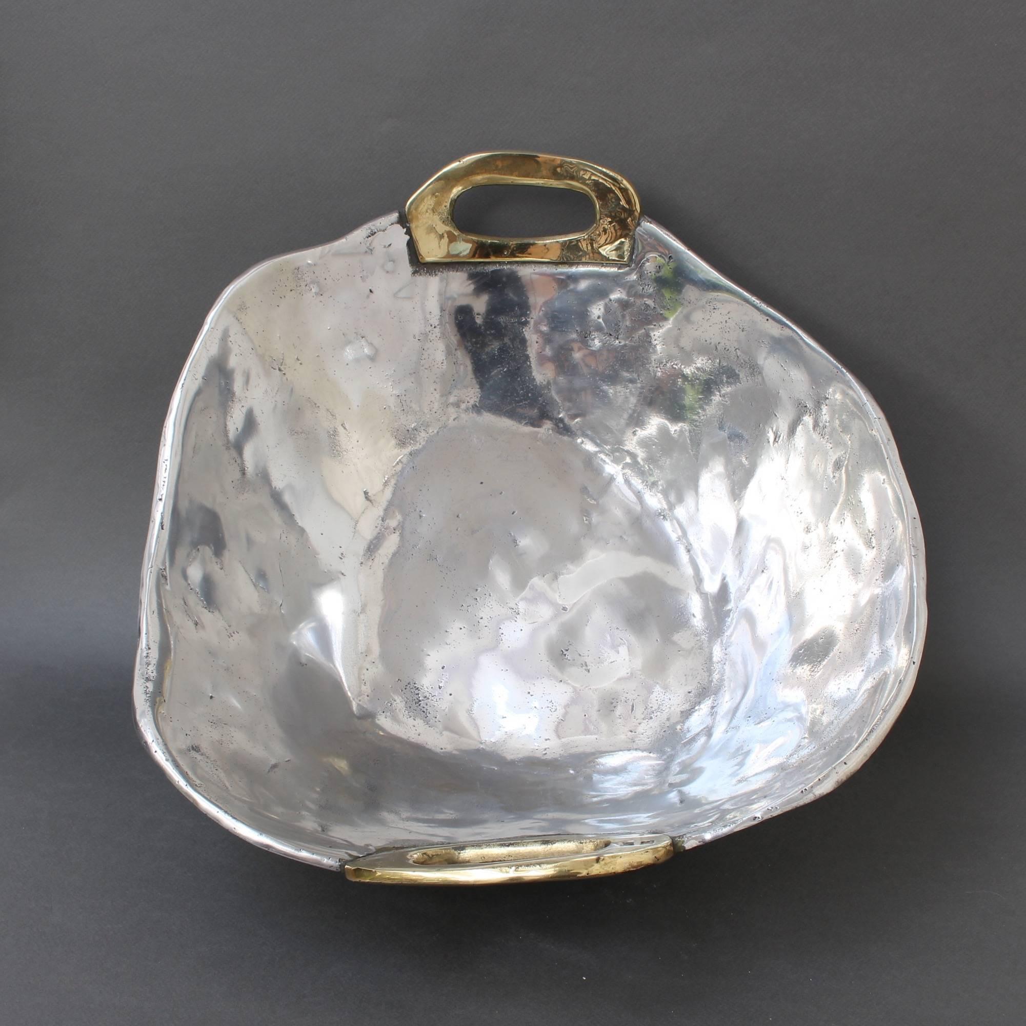 Aluminium and Brass Brutalist Style Bowl by David Marshall, circa 1970s 6