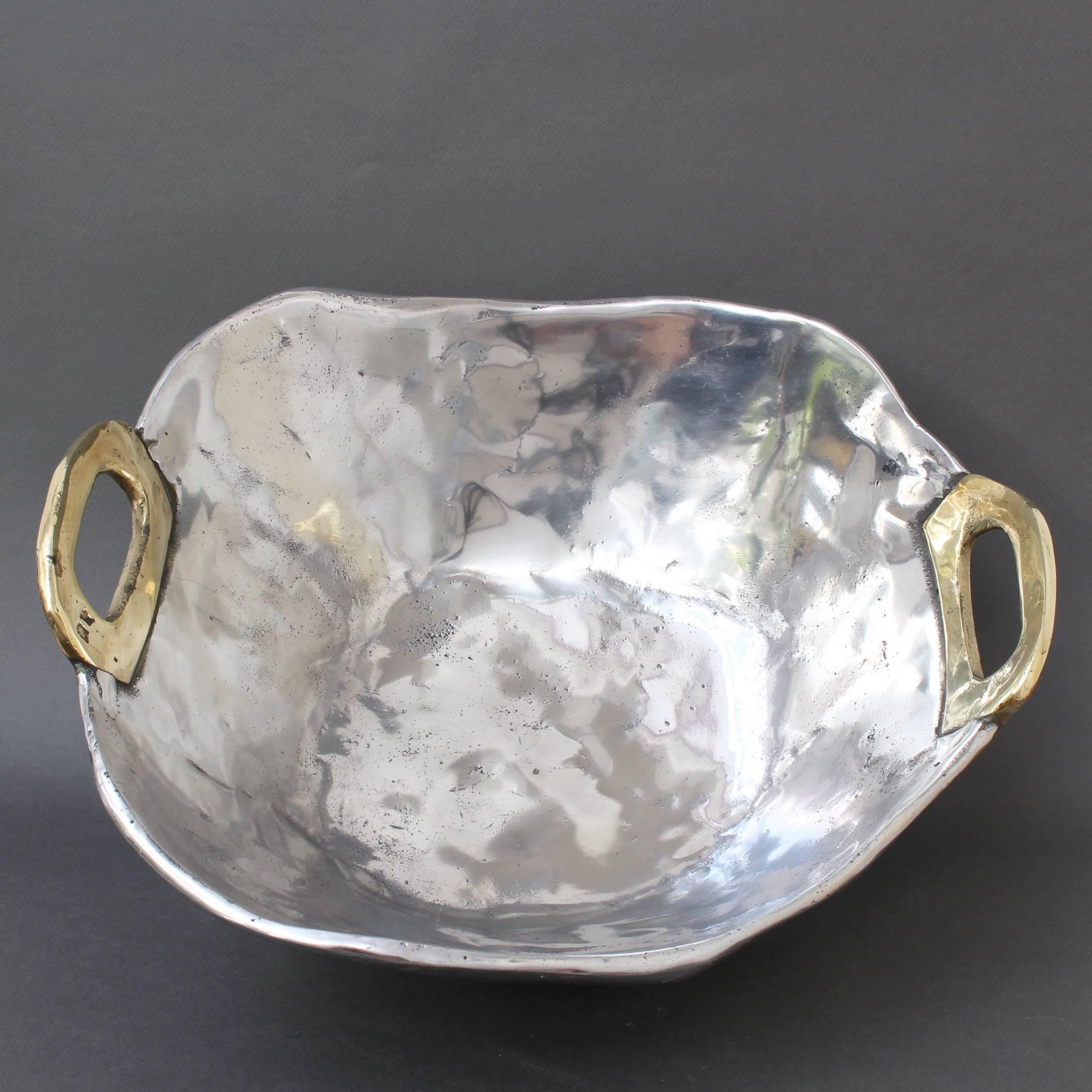 Aluminium and Brass Brutalist Style Bowl by David Marshall, circa 1970s 7