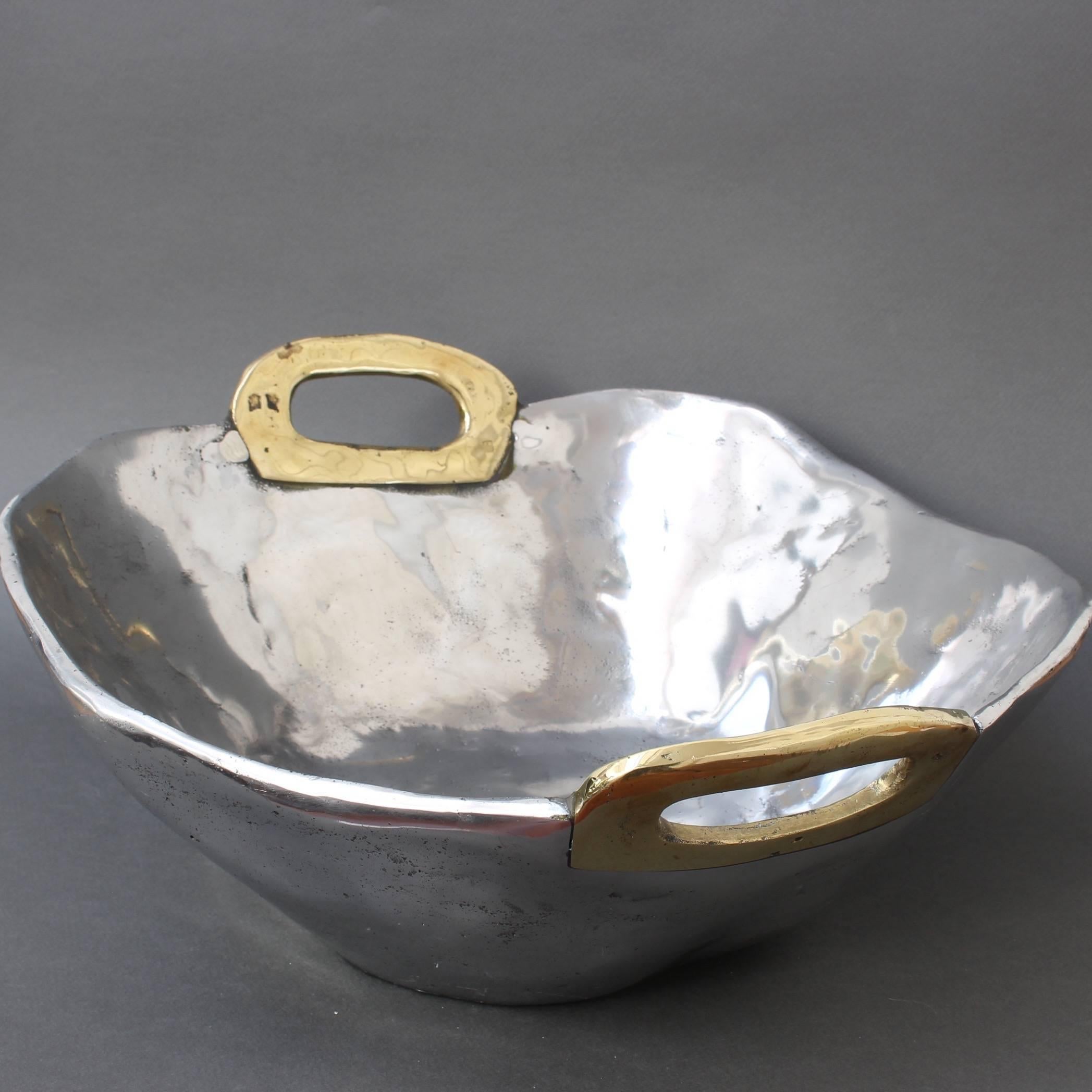Aluminium and Brass Brutalist Style Bowl by David Marshall, circa 1970s 8