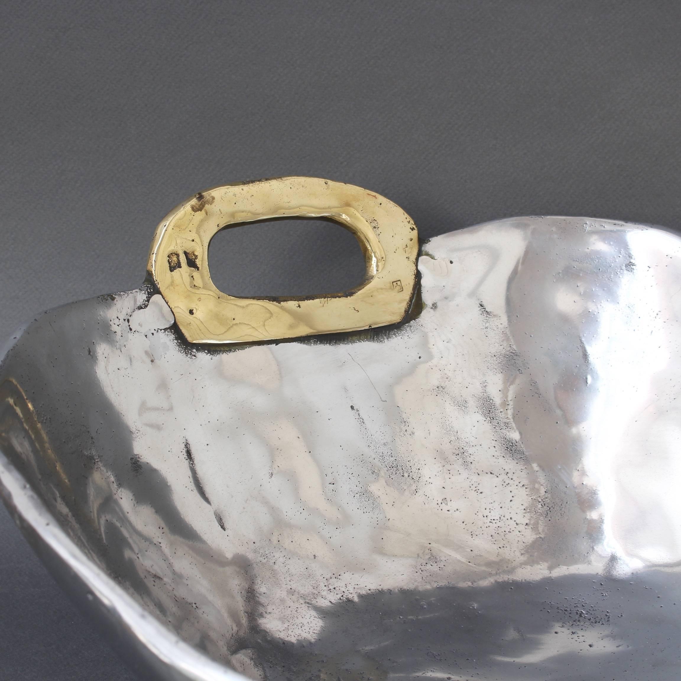 Aluminium and Brass Brutalist Style Bowl by David Marshall, circa 1970s 9