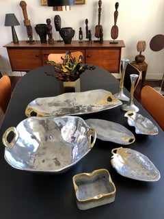 Aluminium and Brass Brutalist Style Bowl by David Marshall, circa 1970s