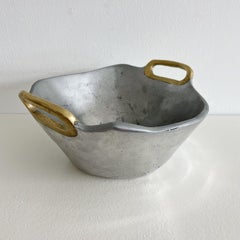 Aluminium and Brass Brutalist Style Bowl by David Marshall, Circa 1970s