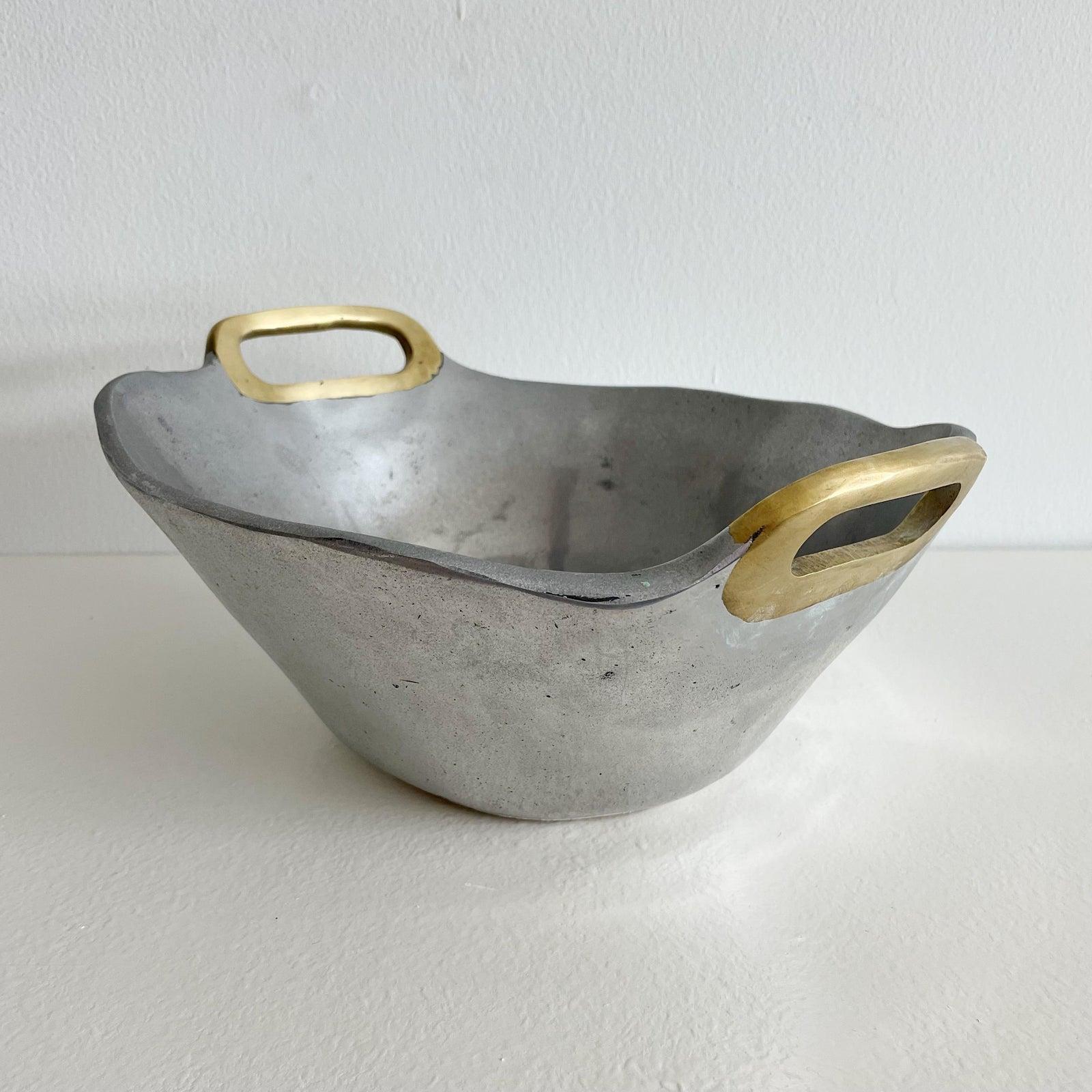 Spanish Aluminium and Brass Brutalist Style Bowl by David Marshall, Circa 1970s
