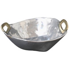 Aluminium and Brass Brutalist Style Bowl by David Marshall, circa 1970s