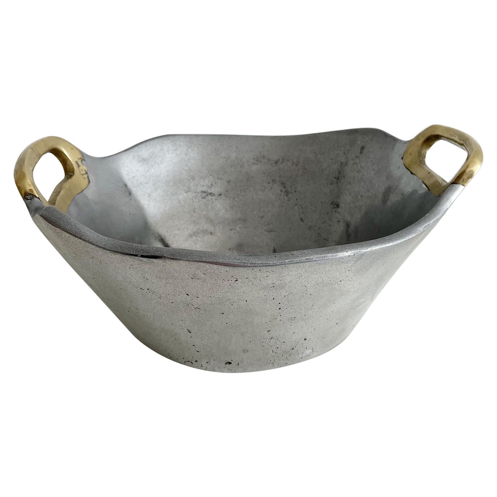 Aluminium and Brass Brutalist Style Bowl by David Marshall, Circa 1970s