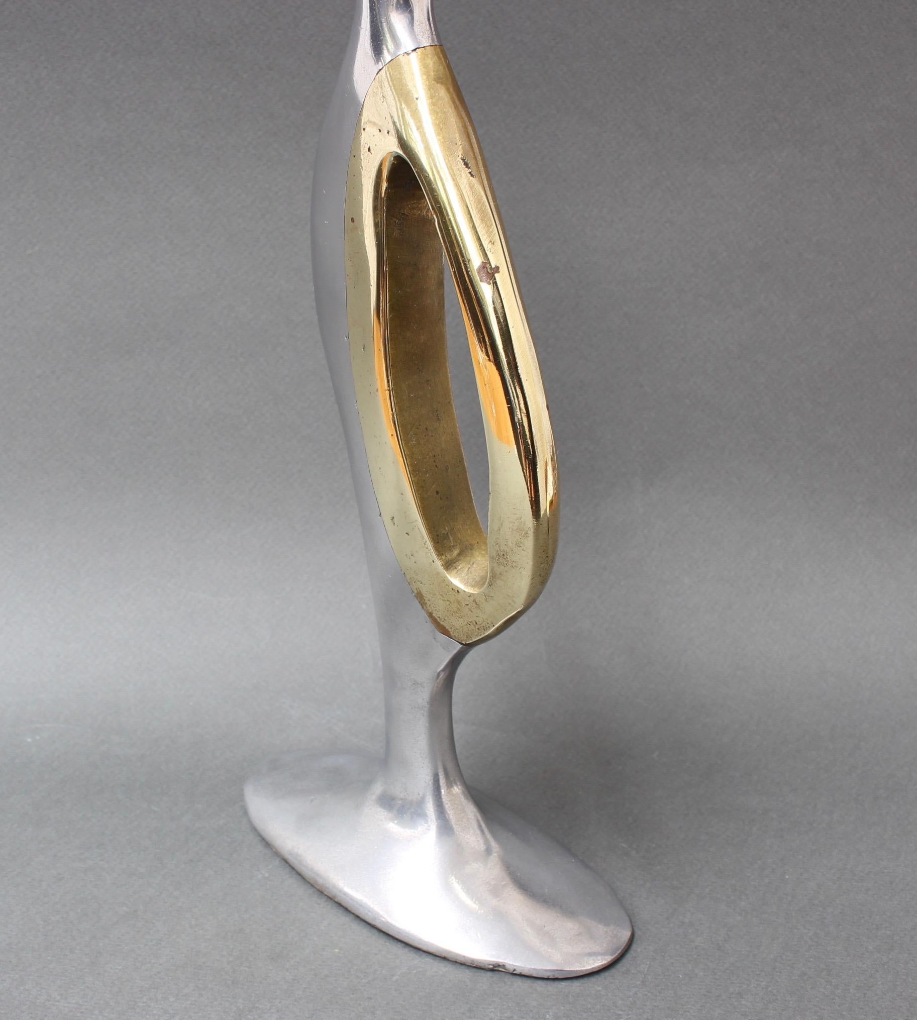 Aluminium and Brass Brutalist Style Candleholder by Leopold, s.c, 'circa 1970s' 6