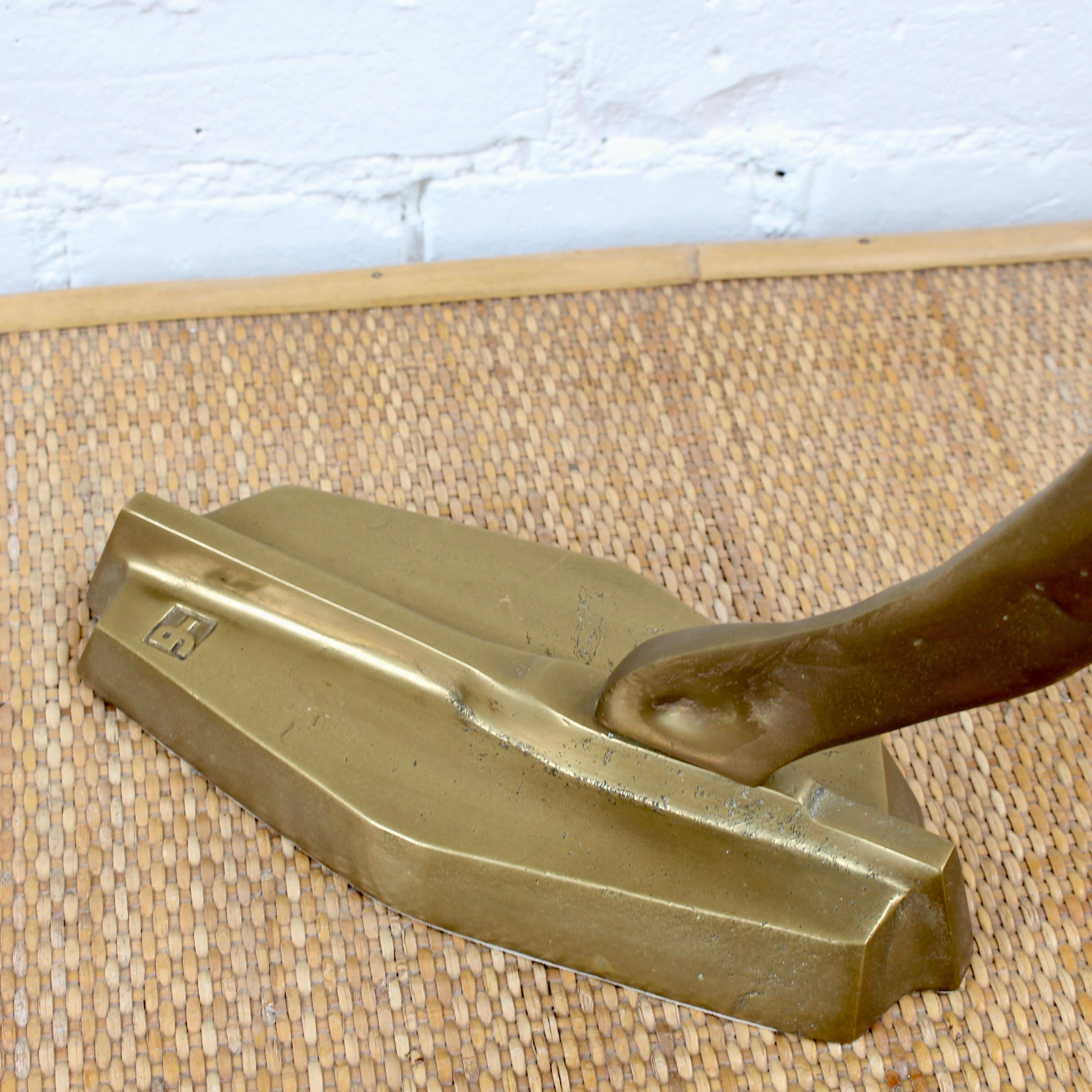 Aluminium and Brass Brutalist Style Clock by David Marshall (circa 1980s) For Sale 3