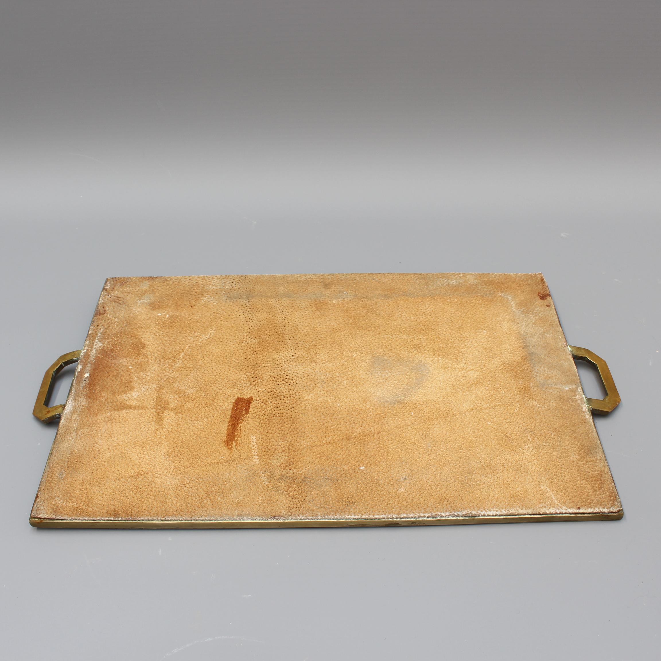 Late 20th Century Aluminium and Brass Brutalist Style Serving Tray by David Marshall, circa 1970s