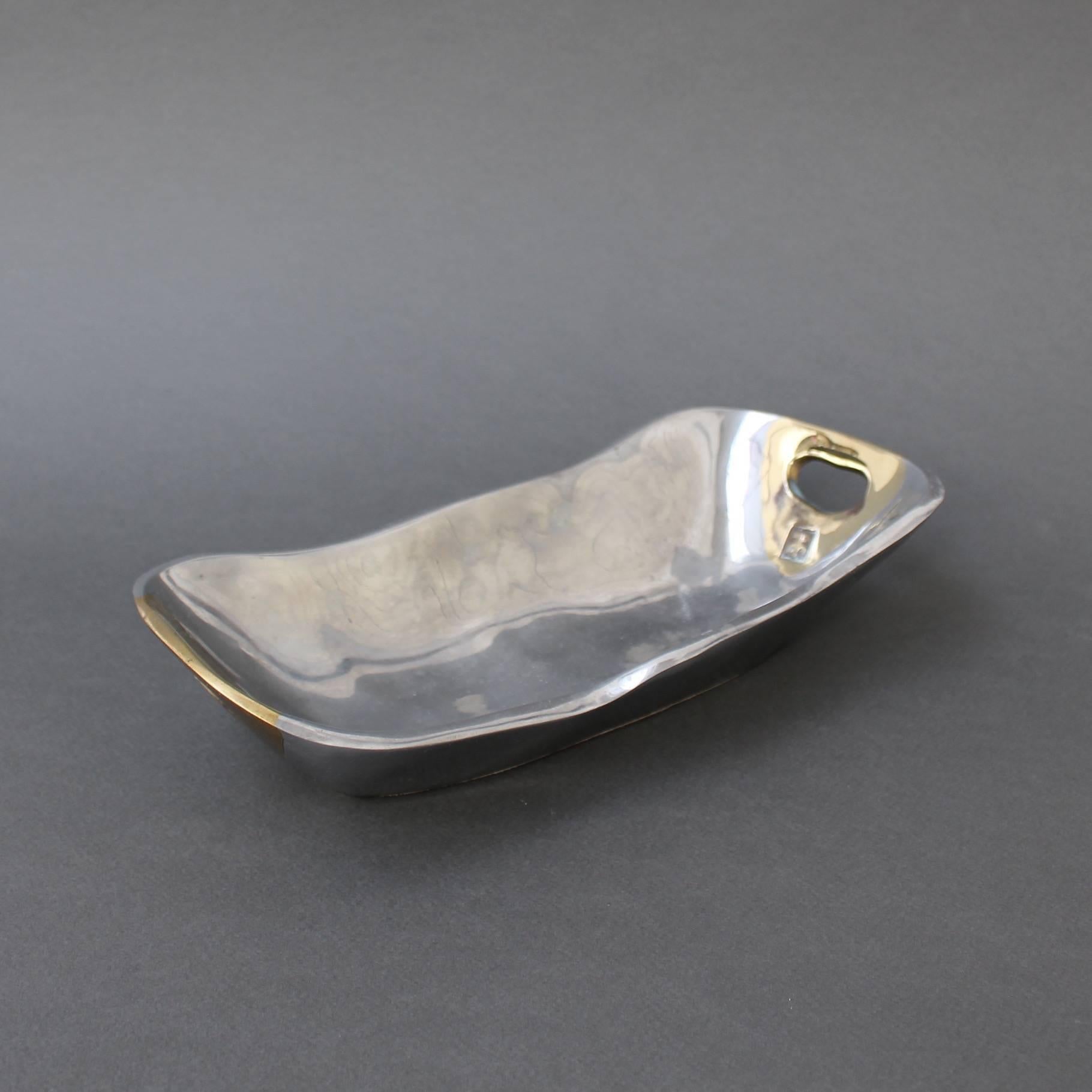 Aluminium and Brass Brutalist Style Tray by David Marshall, circa 1970s In Good Condition In London, GB