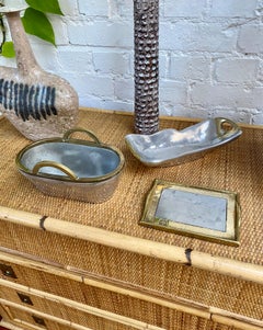Aluminium and Brass Brutalist Style Vide-Poche by David Marshall, circa 1970s