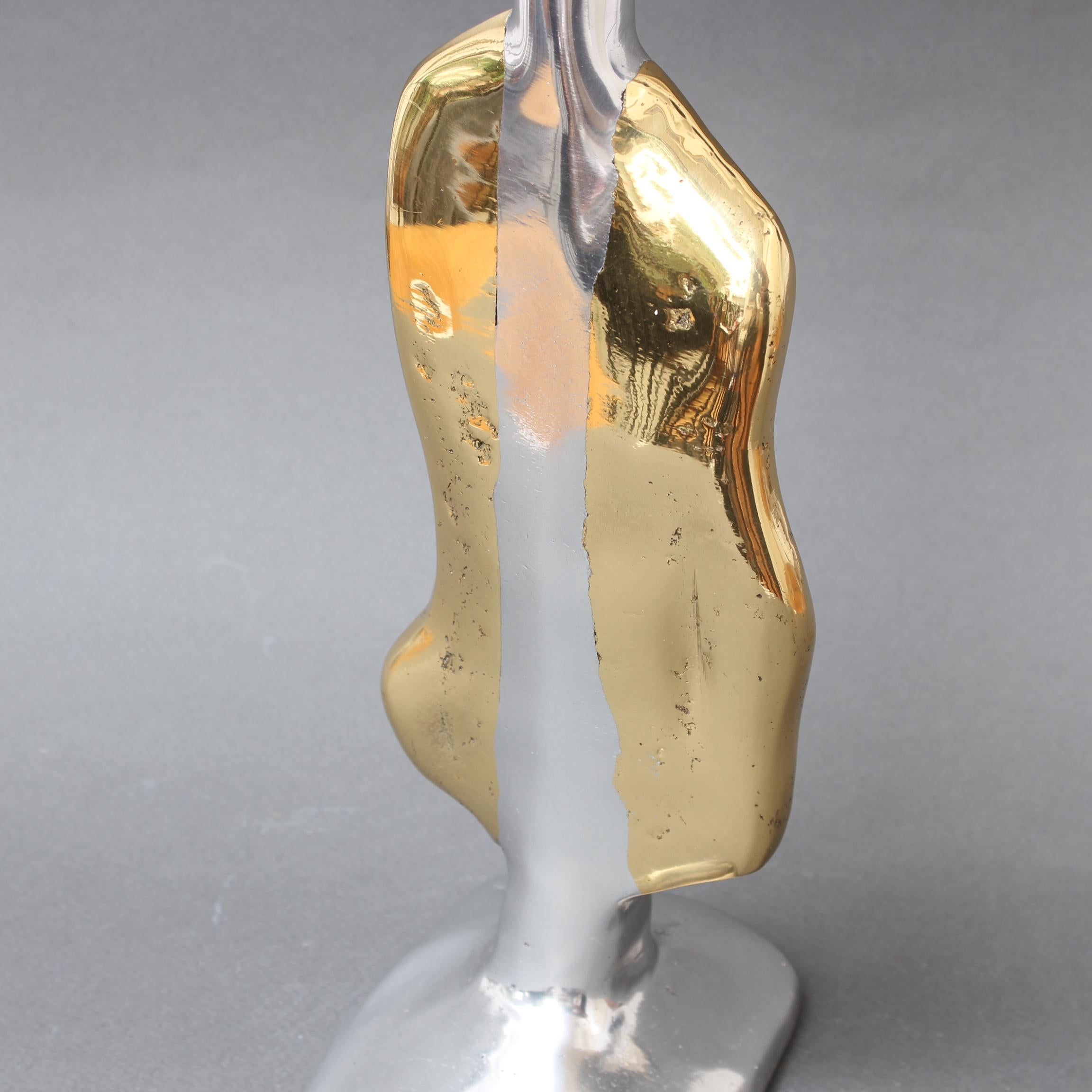 Aluminium and Brass Candle Stand in the Style of David Marshall, circa 1970s 6