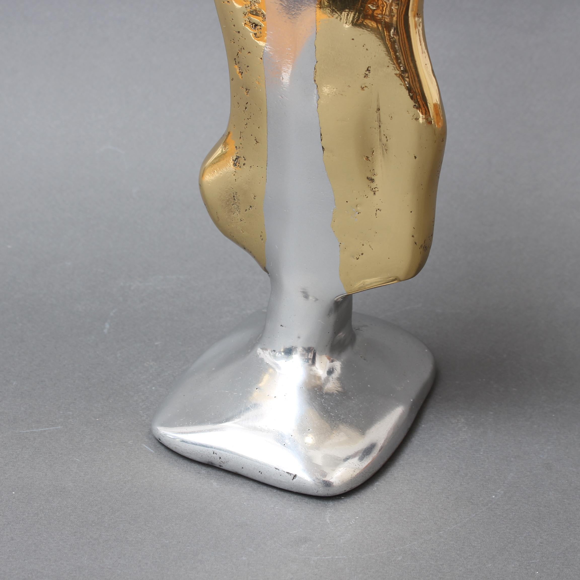 Aluminium and Brass Candle Stand in the Style of David Marshall, circa 1970s 7